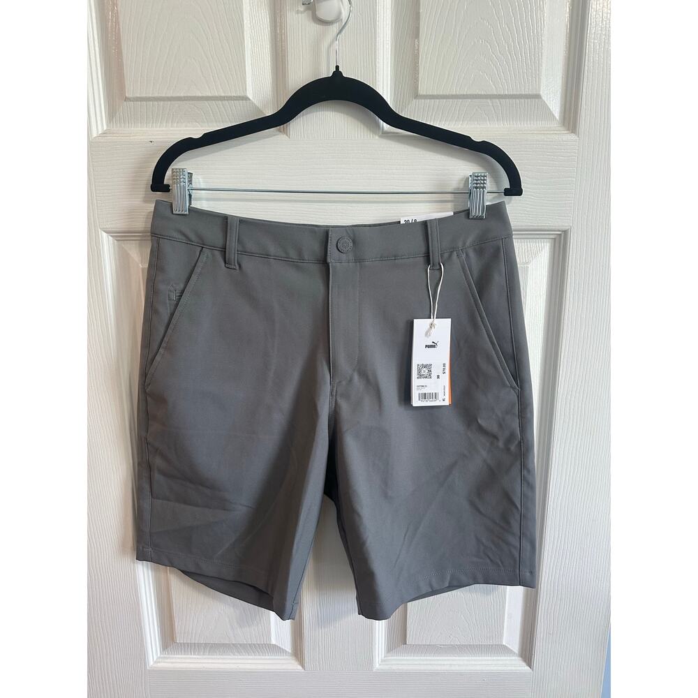 Puma NWT Dealer 8” Shorts Golf Gray Men’s Sz 30 Active Athletic - Picture 3 of 9